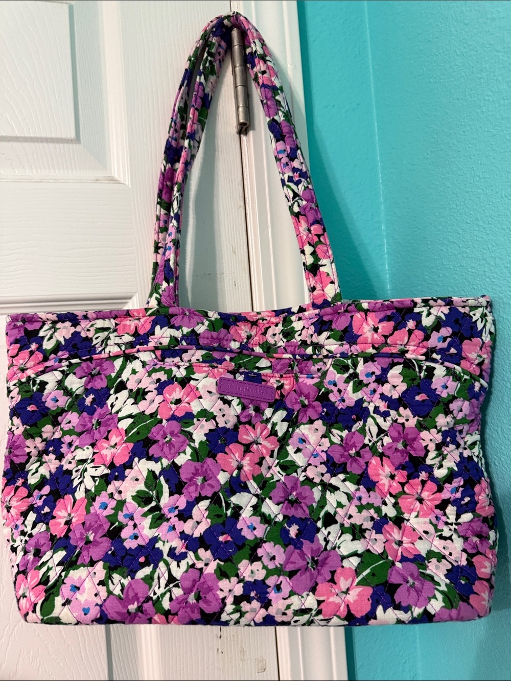 Vera Bradley Pink Purple Floral Quilted Tote